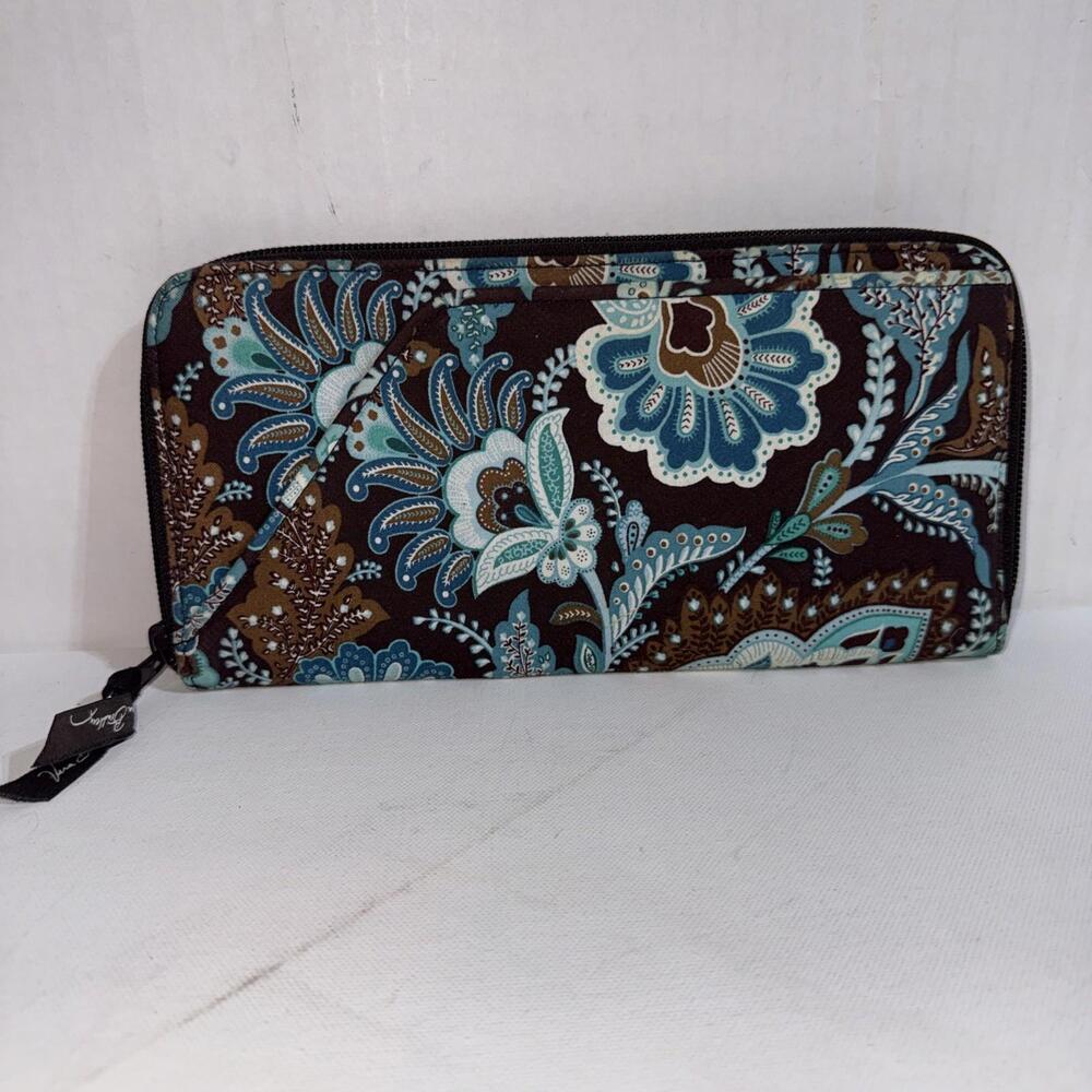 Vintage Y2K Vera Bradley Java Blue Travel Organizer Passport‎ Preppy Wallet